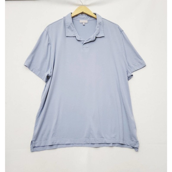 Hickey Freeman Polo Shirt Men's‎ 2XL XXL Light Blue Short Sleeve Golf Soft Pima